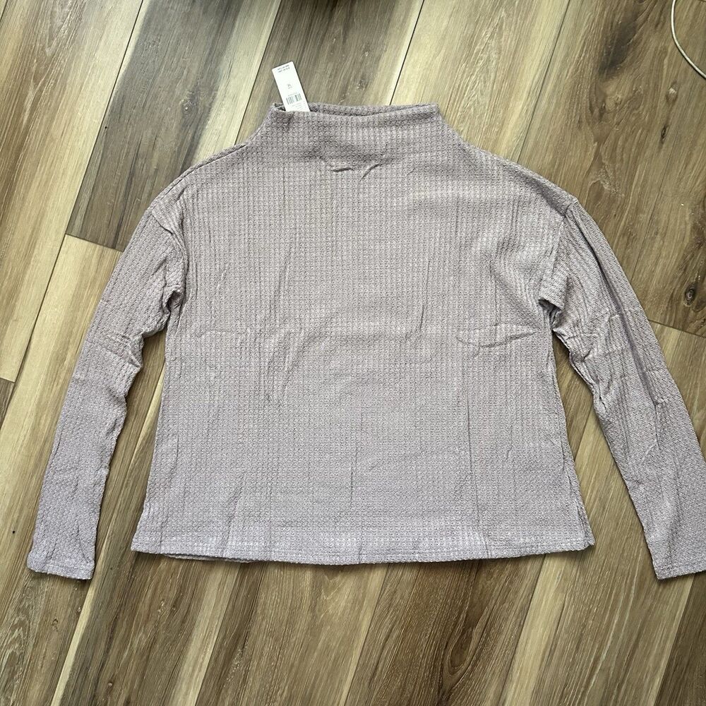 NWT Sunday in Brooklyn Anthropologie Rose Purple Waffle Knit Mock Neck Top M